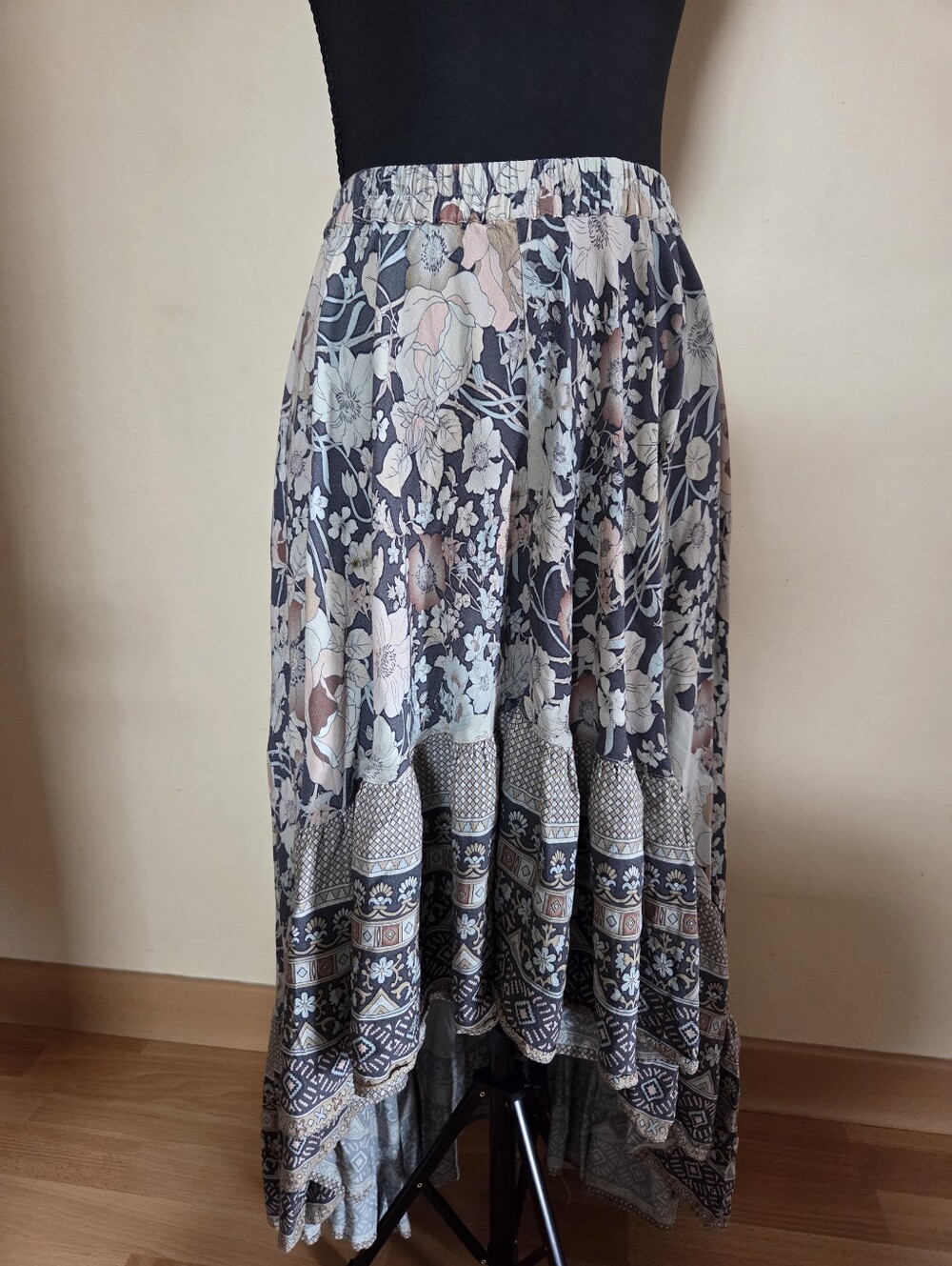 Spell Amethyst Nightfall Castaway Floral High-Low Maxi Skirt Boho Festival Small - Picture 6 of 12